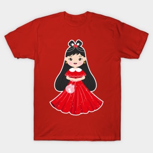 Cute red chinese girl T-Shirt